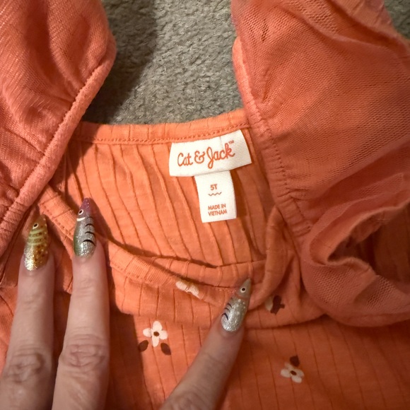 Cat & Jack Girls Dresses Bundle Size 5T Pink Orange Casual Dresses Set of 2 - Picture 3 of 7